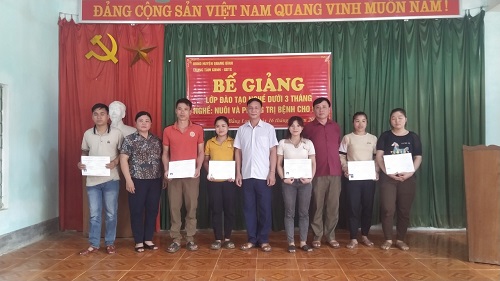 Ngày 16 tháng 4 năm 2024  xã Bằng Lang tổ chức Bế giảng lớp đào tạo nghề: Nuôi và phòng trị cho trâu năm 2024